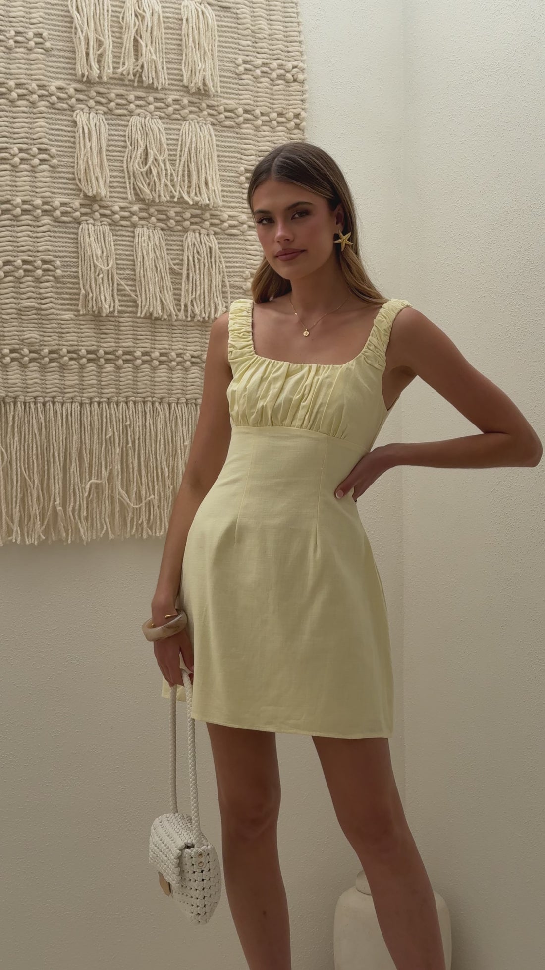 Adley Mini Dress - Butter - Billy J