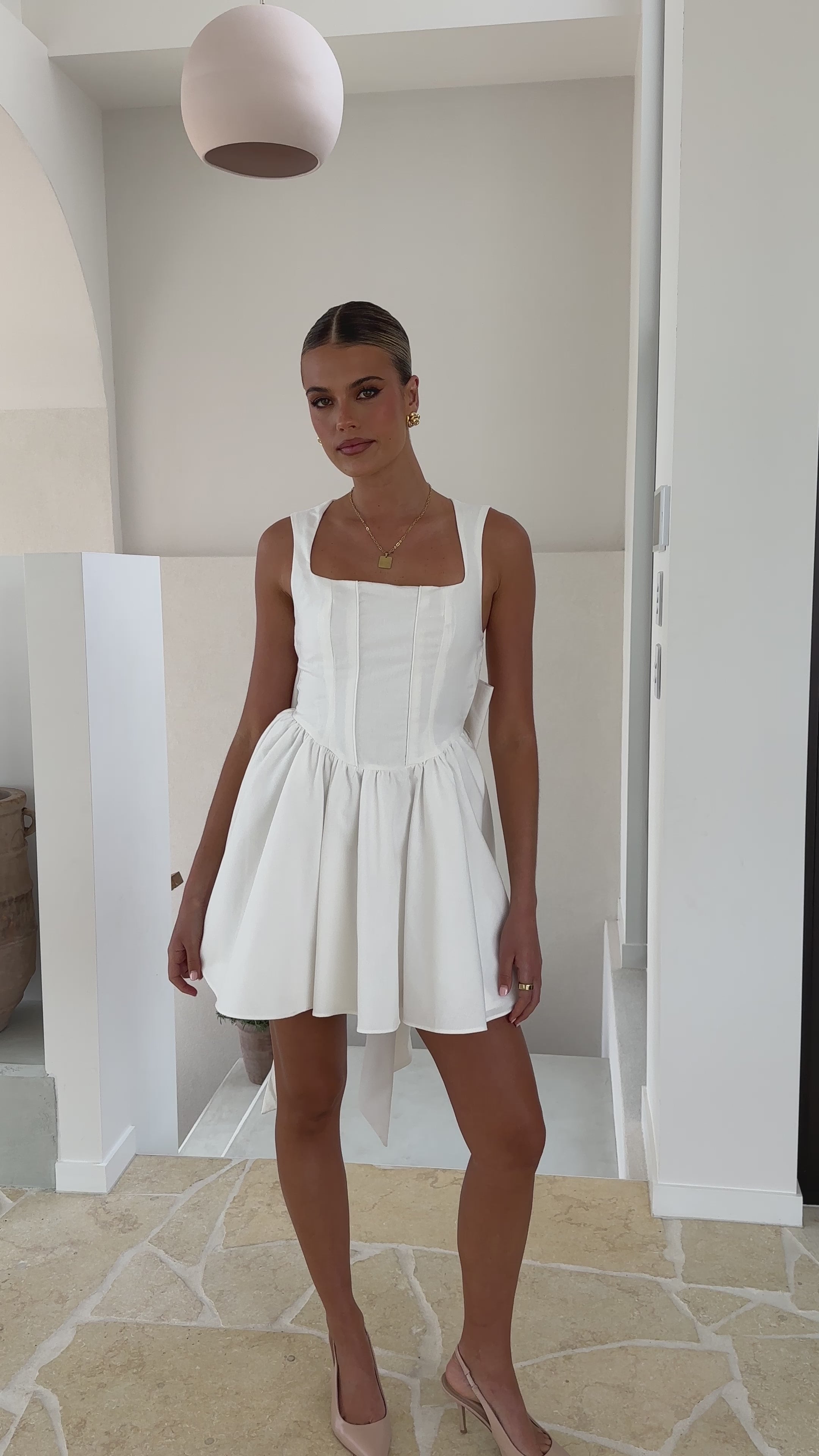 Saidi Mini Dress - White - Billy J