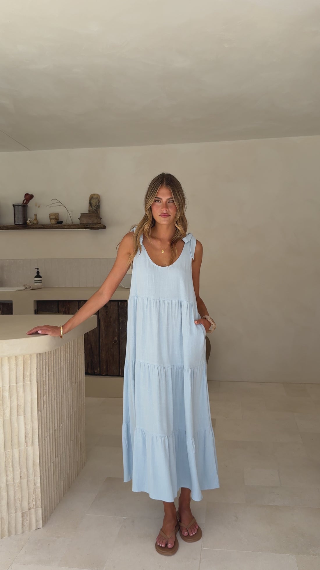 Jaliyah Midi Dress - Blue - Billy J