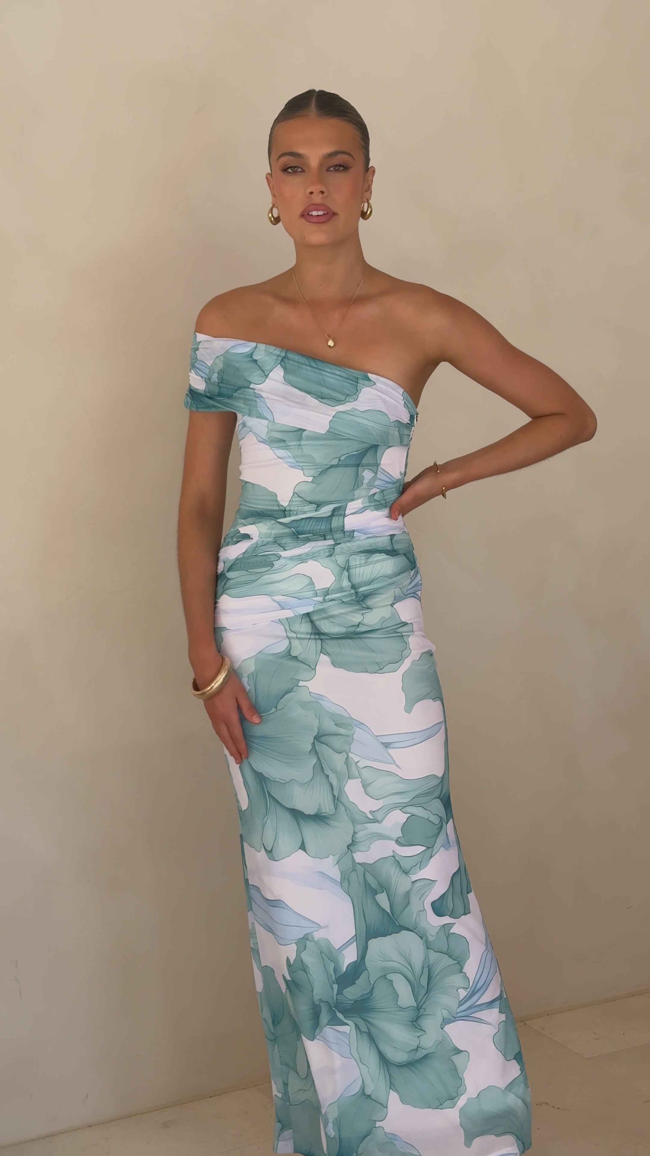Load video: Coda Maxi Dress - Blue Floral - Billy J
