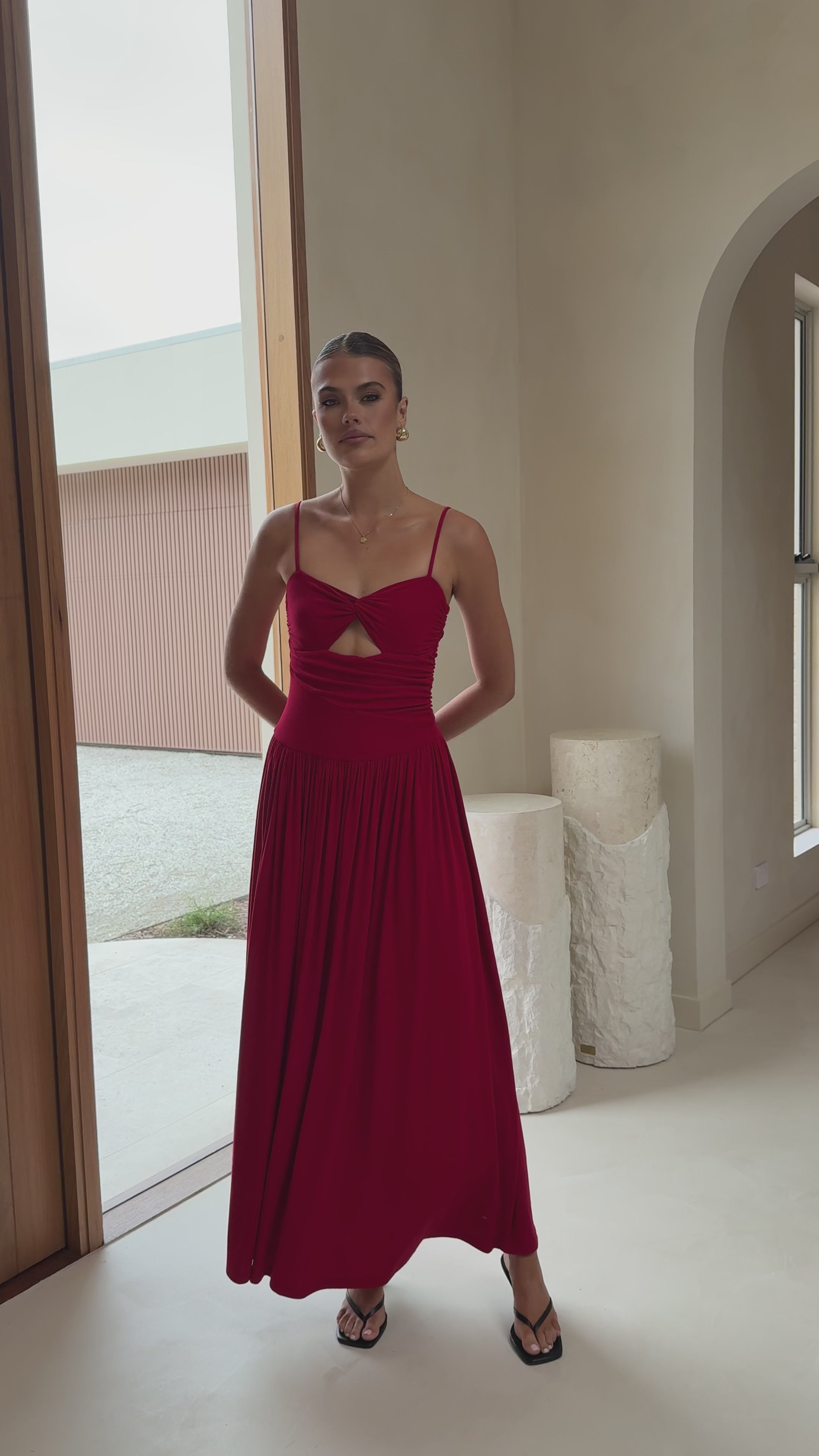 Load video: Libertine Maxi Dress - Cherry - Billy J