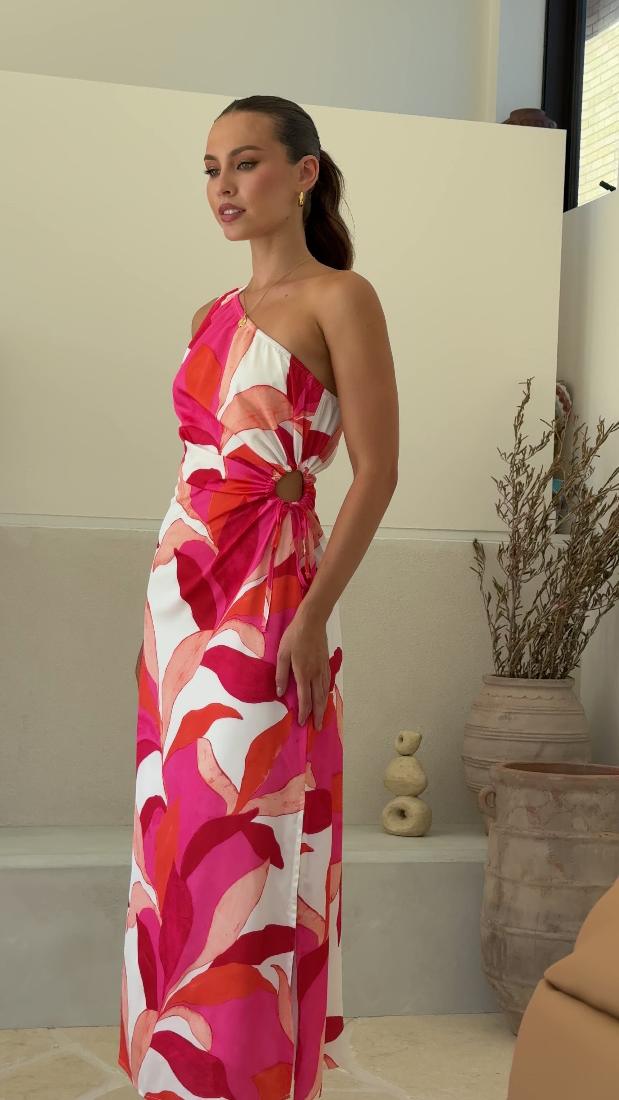 Talisa Maxi Dress - Pink / Orange Floral - Billy J