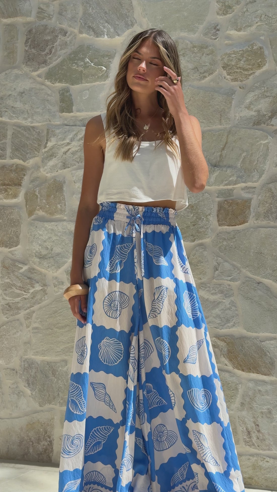 Avery Wide Leg Pants - La Mer Blue - Billy J