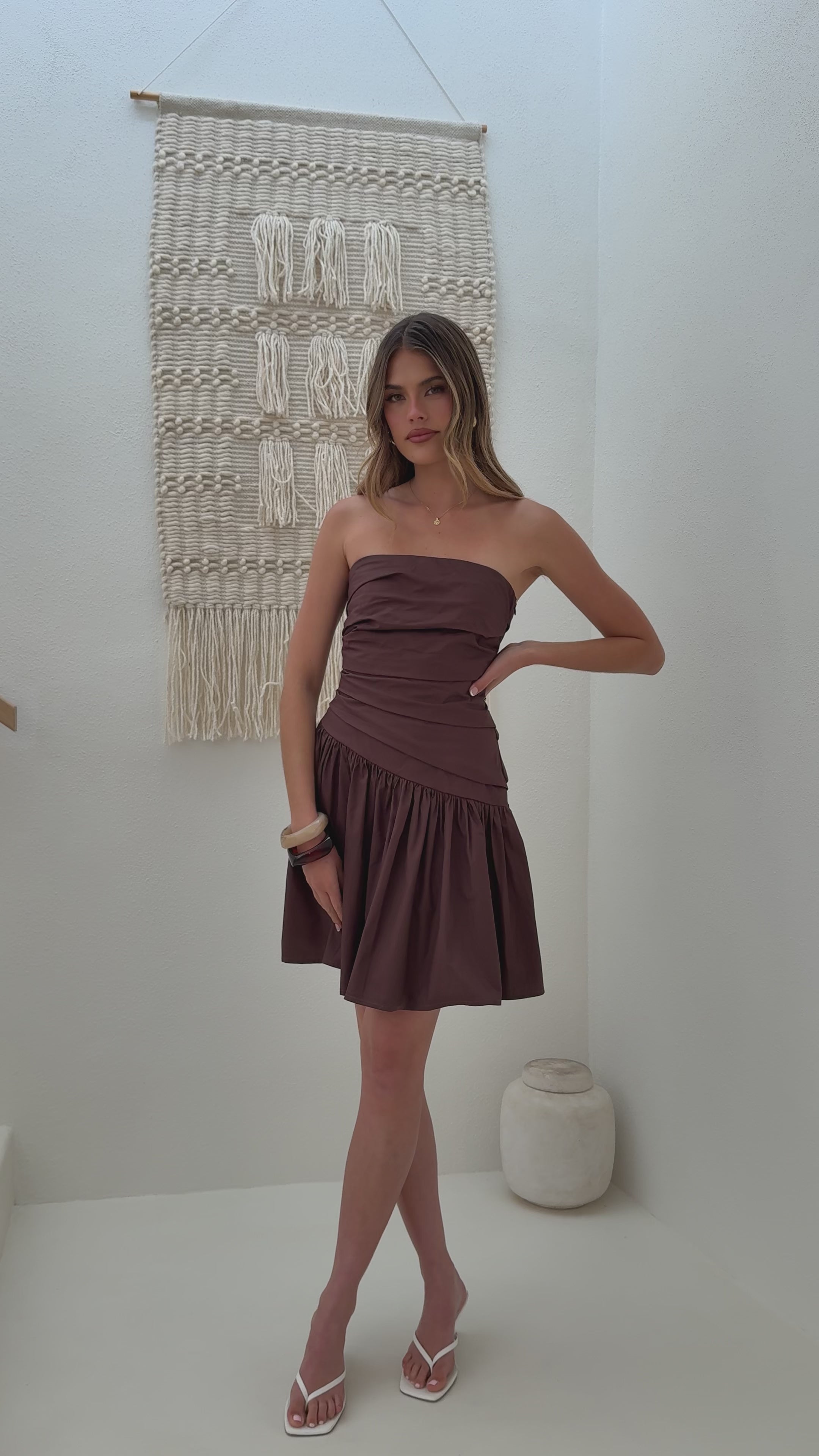 Load video: Selena Mini Dress - Chocolate - Billy J