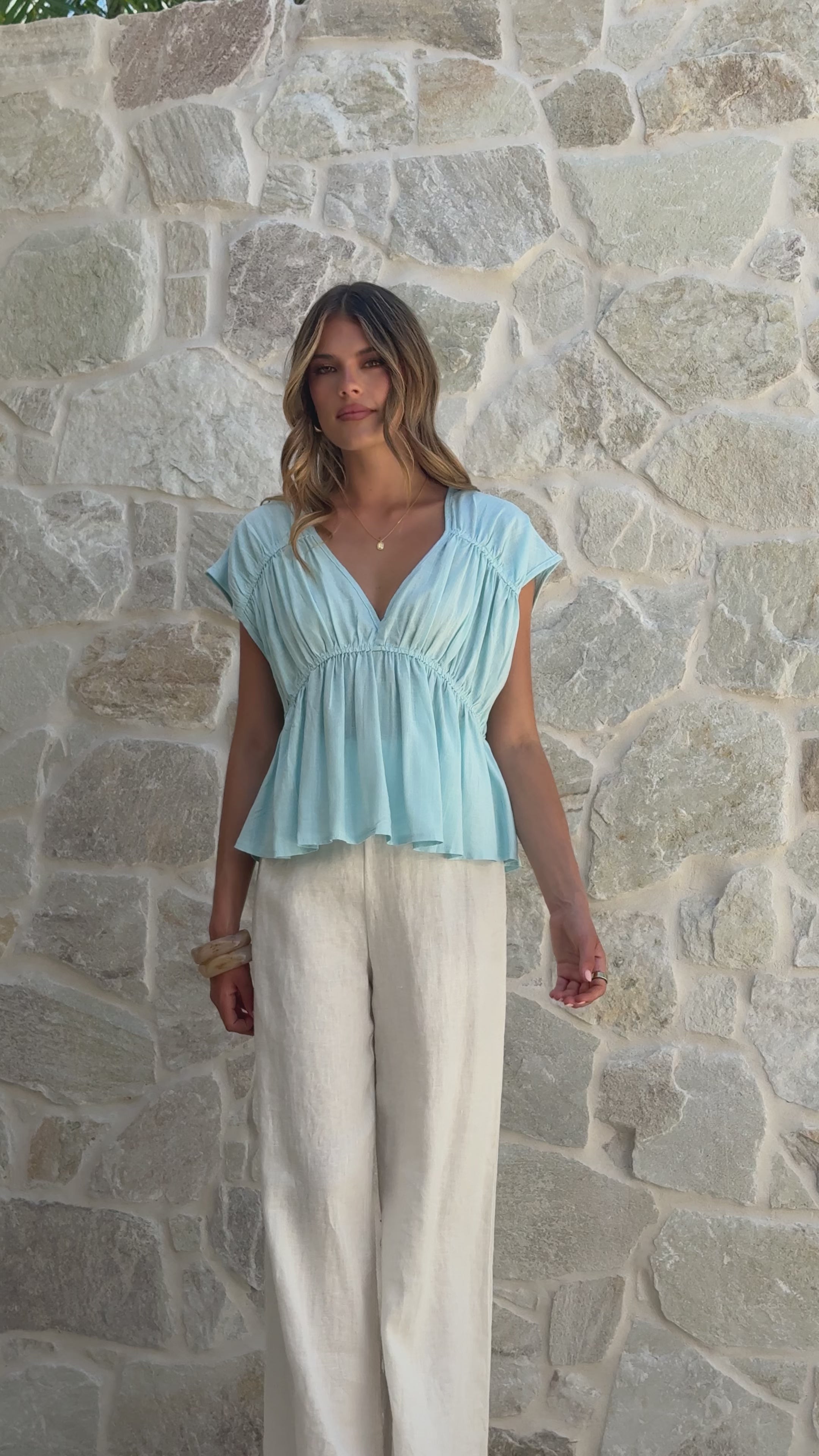 Load video: Cori Top - Blue - Billy J