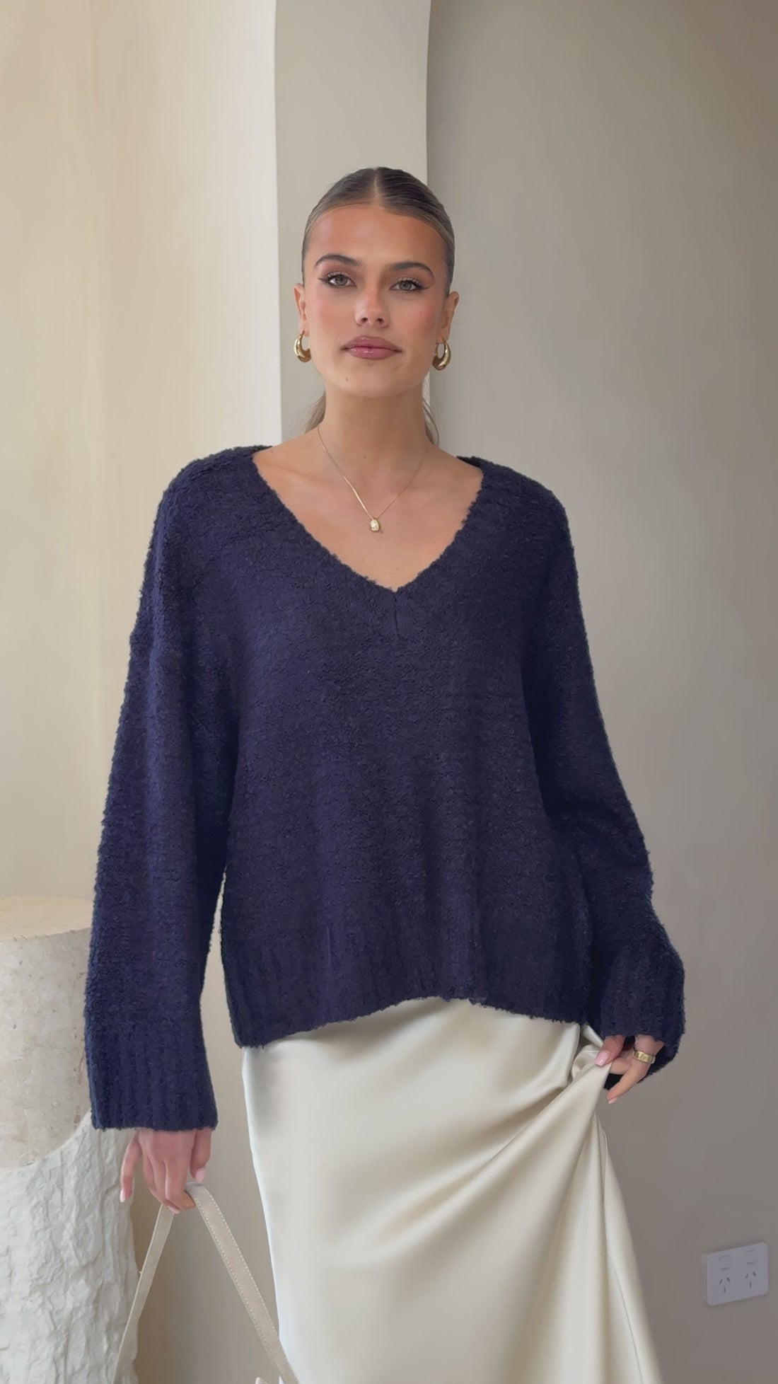Silas Knit Top - Navy - Billy J