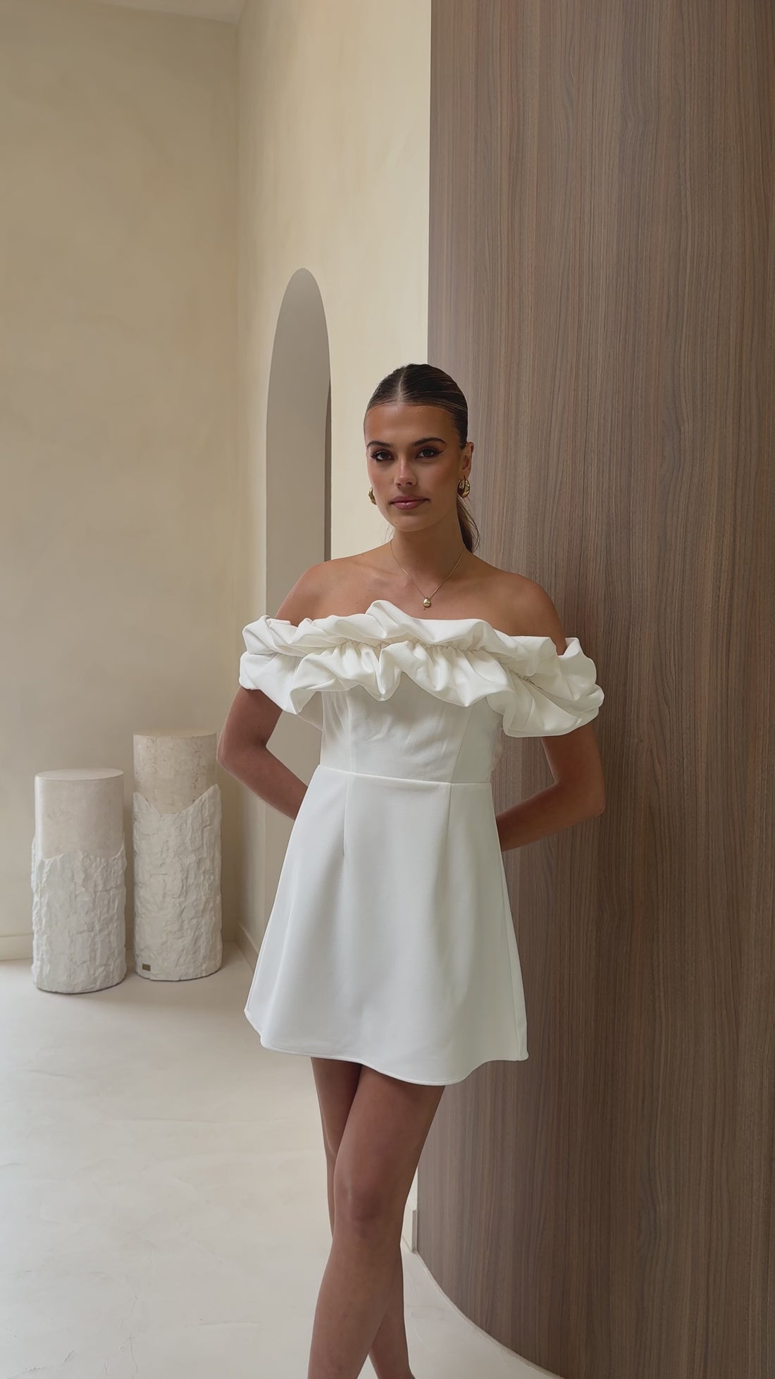 Bernadette Mini Dress - White - Billy J