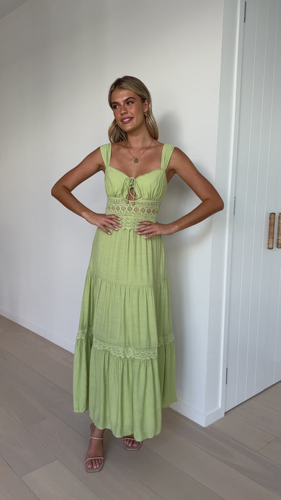 Load and play video in Gallery viewer, Indie Maxi Dress - Green - Billy J
