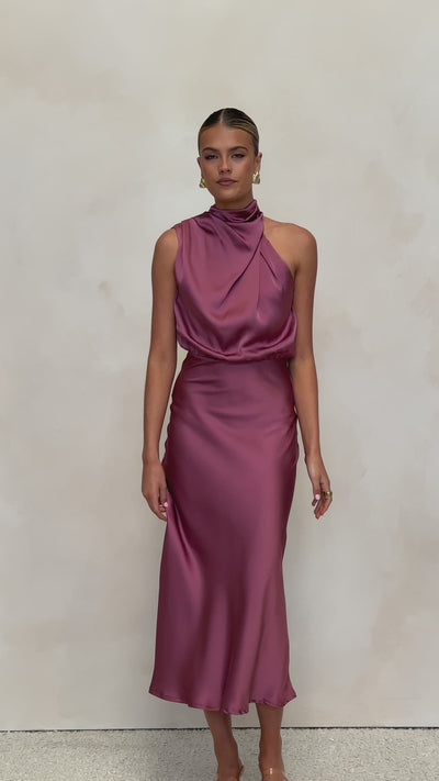 Load and play video in Gallery viewer, Esther Maxi Dress - Plum - Billy J
