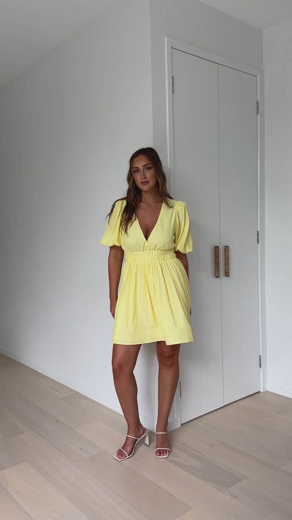 Erin Mini Dress - Yellow - Billy J