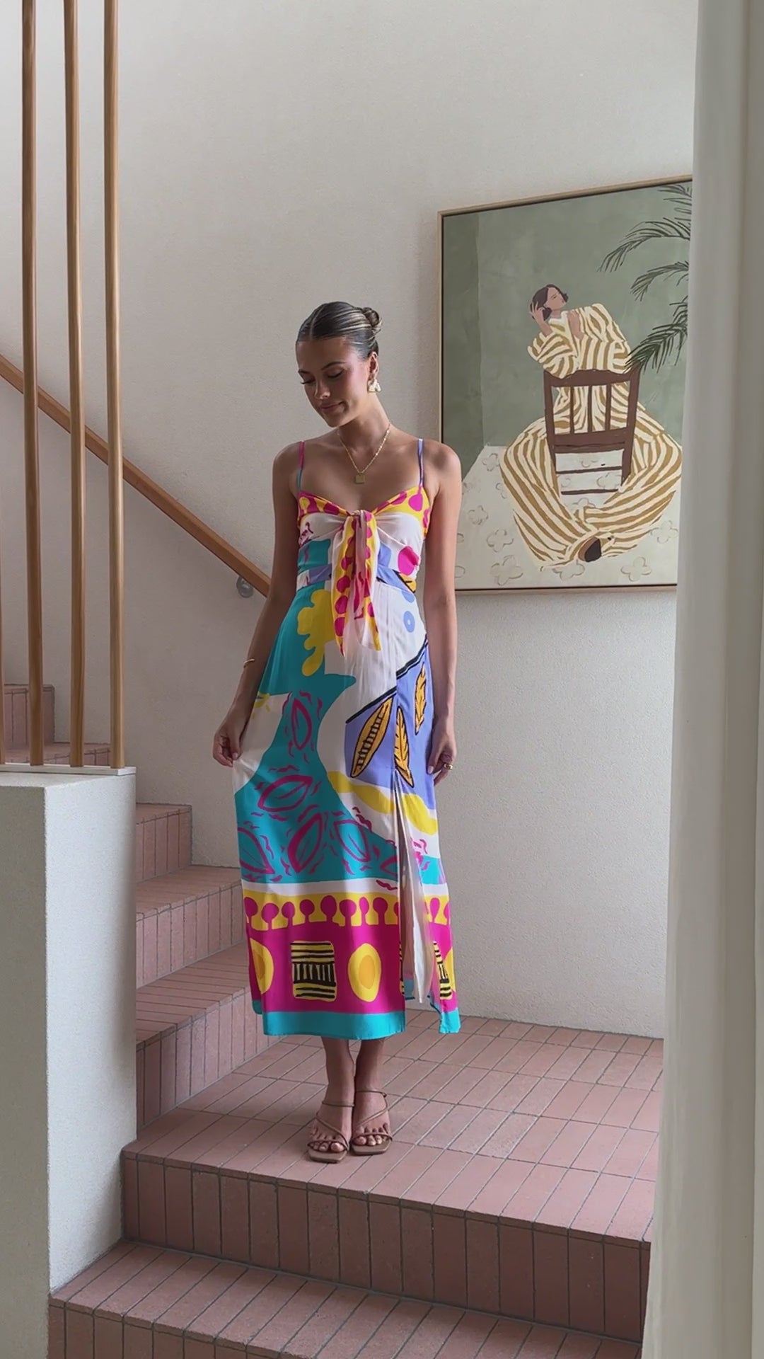 Shahar Maxi Dress - Pink Print - Billy J