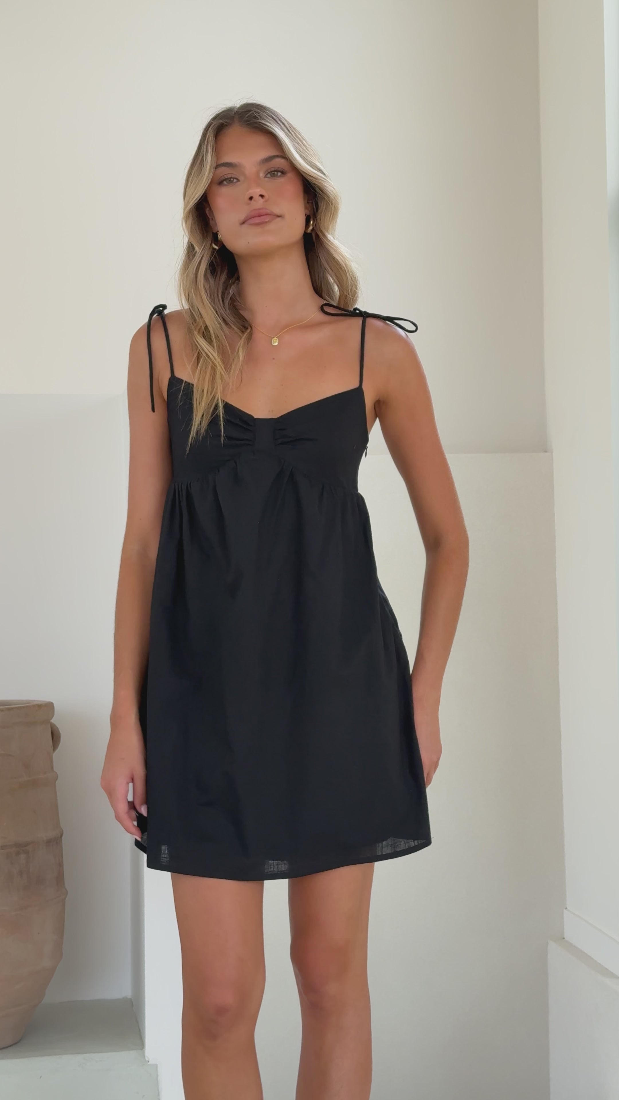 Uzi Mini Dress - Black - Billy J