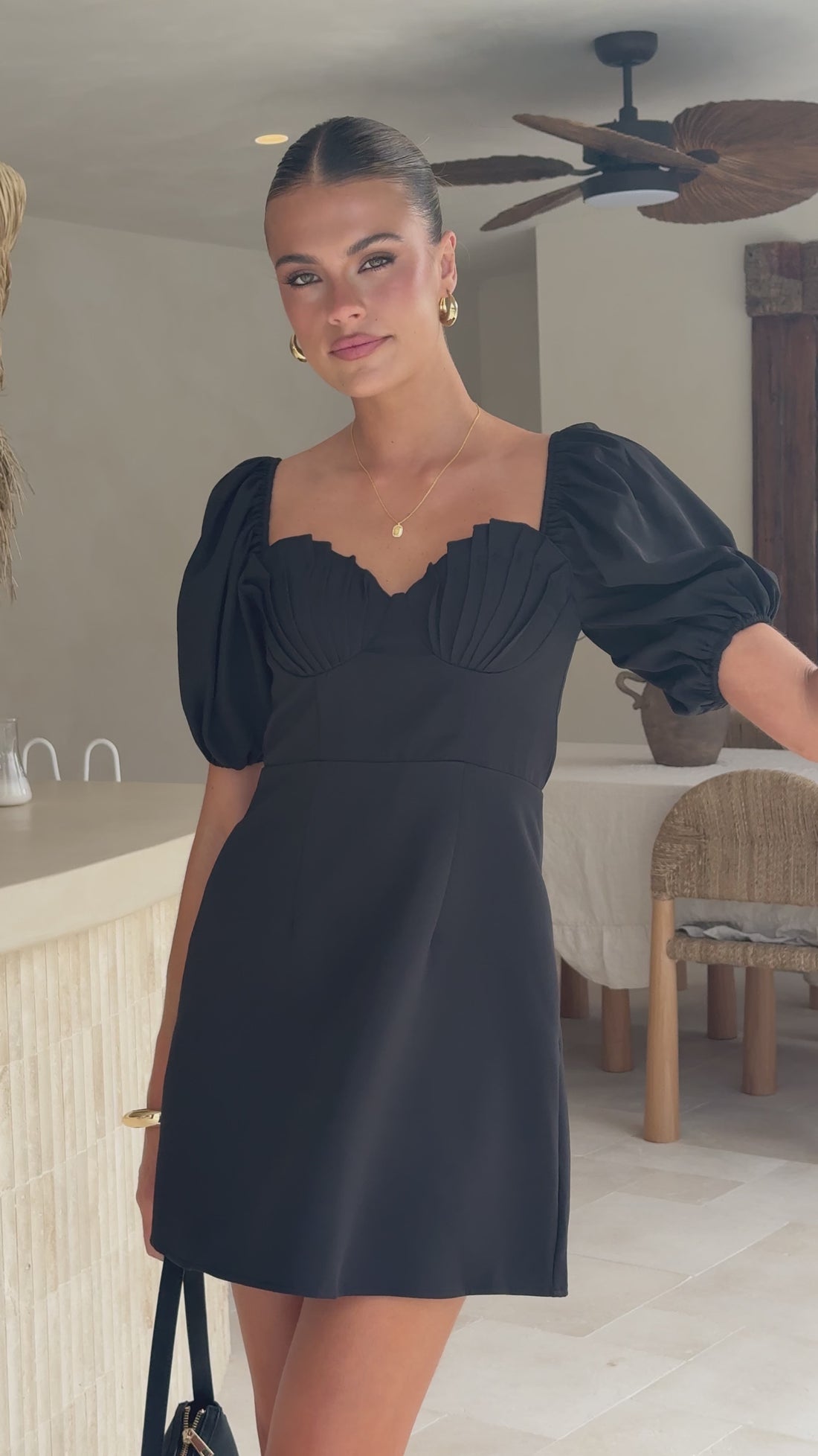 Ariel Bustier Mini Dress - Black - Billy J