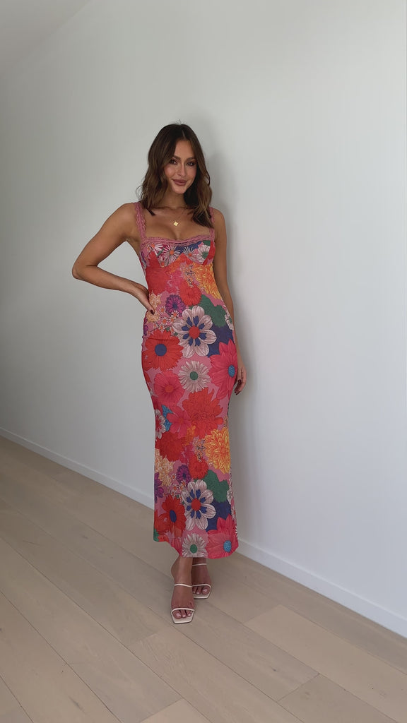 Fabre Maxi Dress - Multi Floral - Billy J