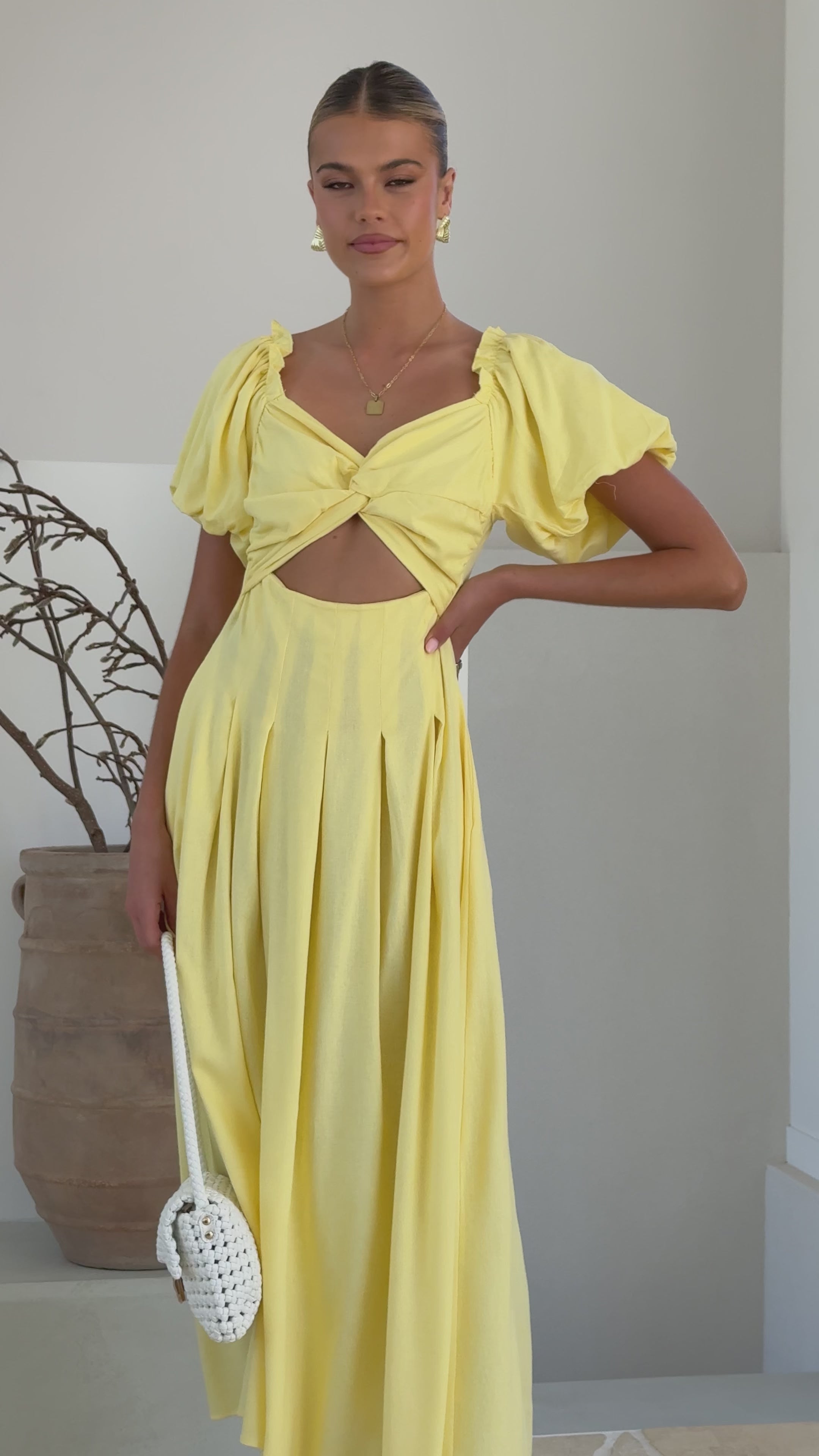 Christina Maxi Dress - Lemon - Billy J