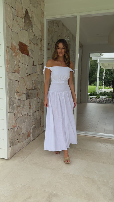 Load and play video in Gallery viewer, Adelaide Maxi Dress - White - Billy J
