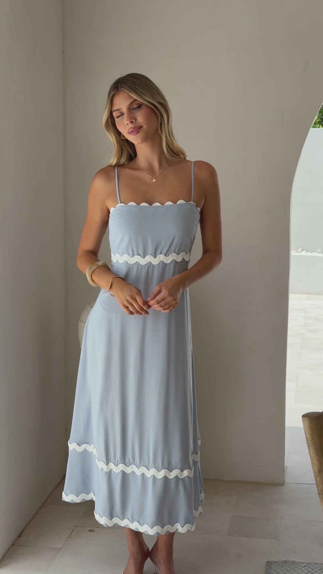 Seraphina Maxi Dress - Blue/White - Billy J