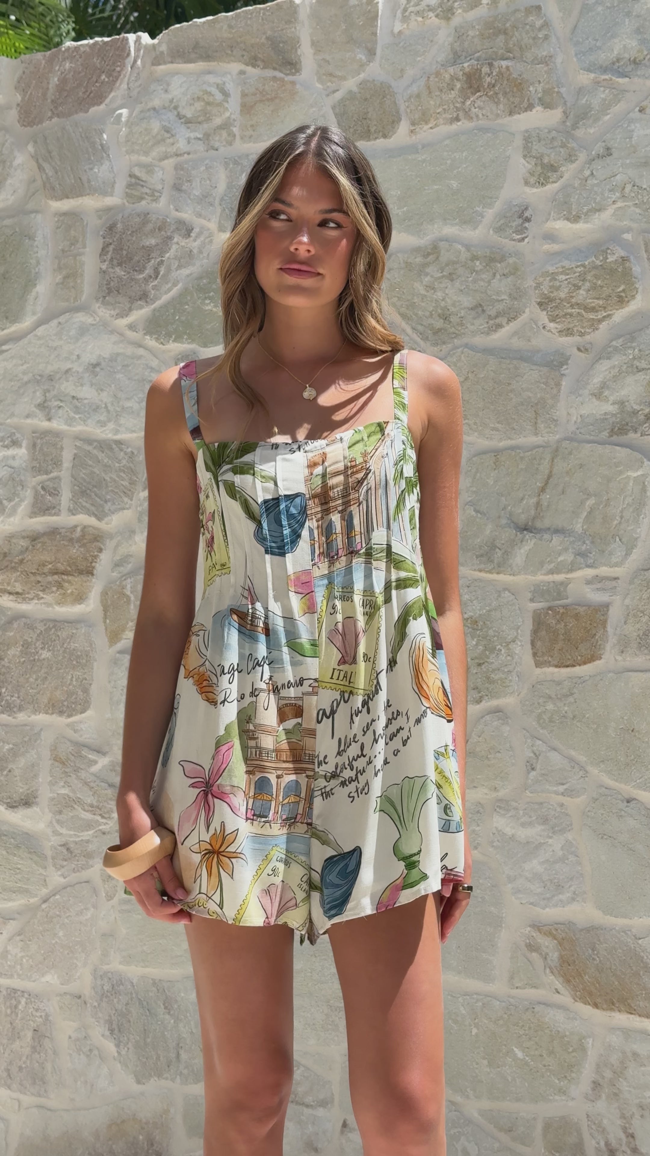 Load video: Carita Playsuit - Capri Print - Billy J