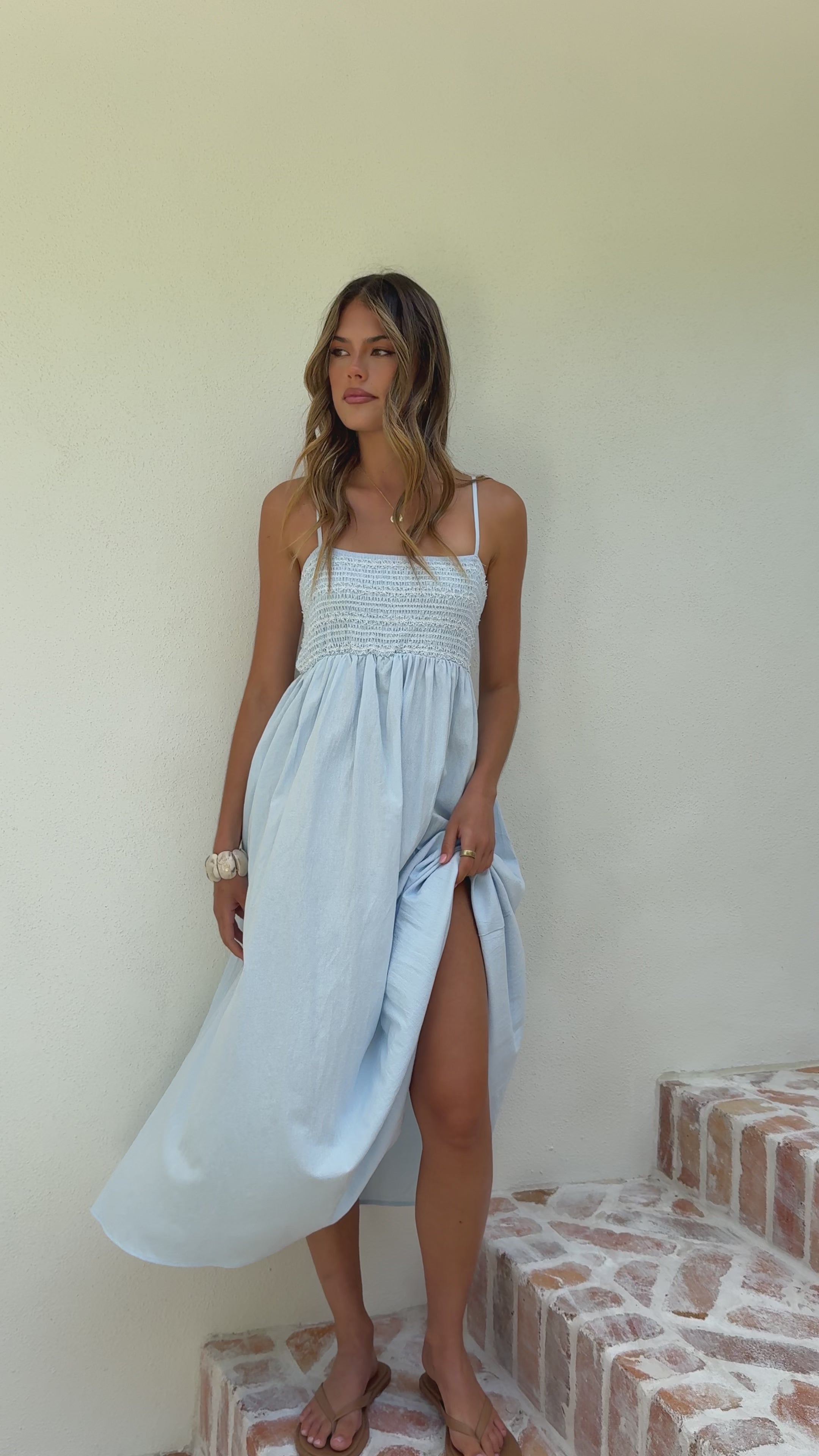Load video: Kinsley Maxi Dress - Blue - Billy J