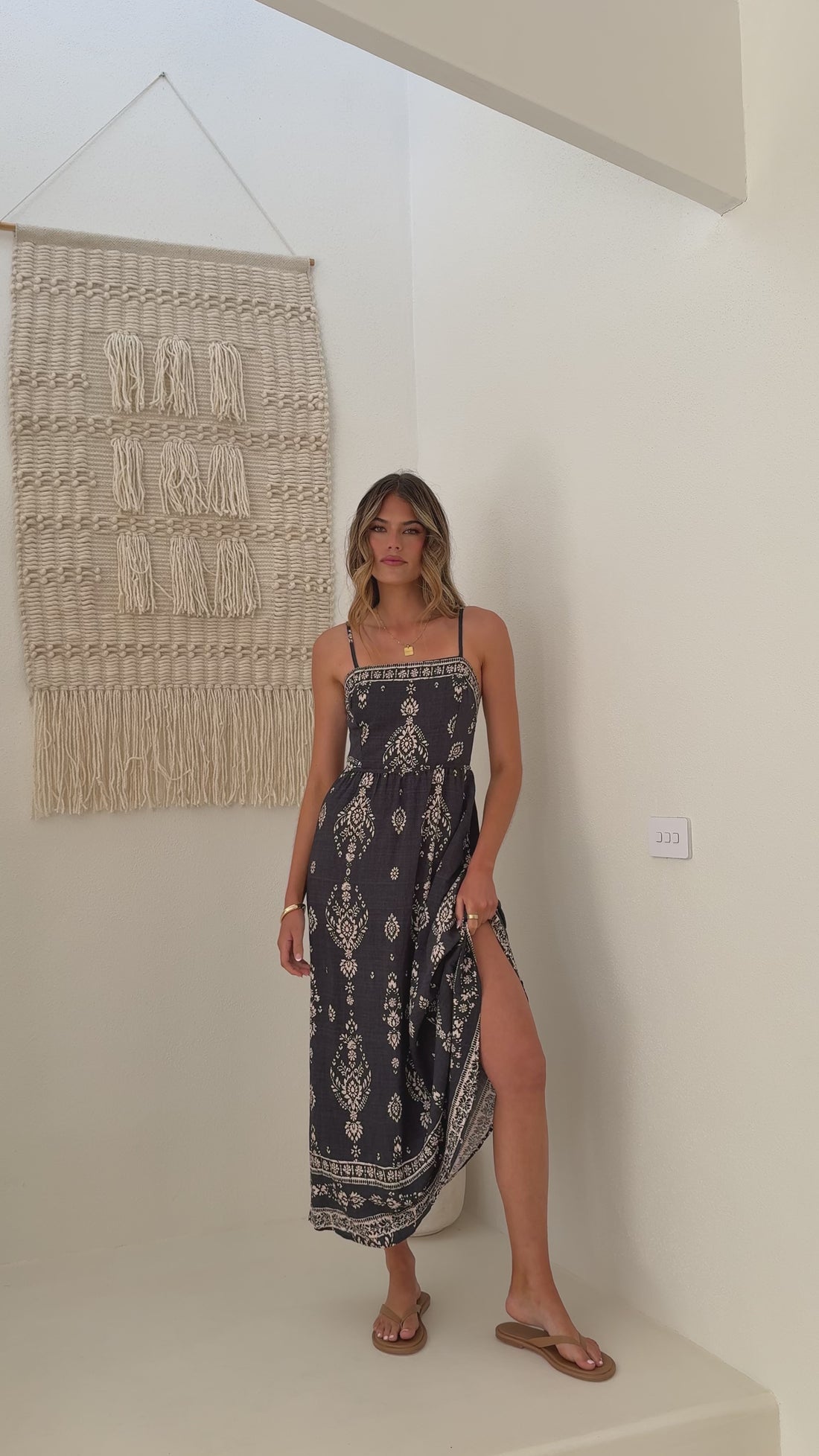 Samara Maxi Dress - Black/Cream - Billy J