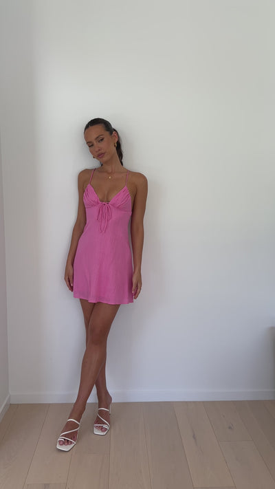 Load and play video in Gallery viewer, Coco Mini Dress - Pink - Billy J
