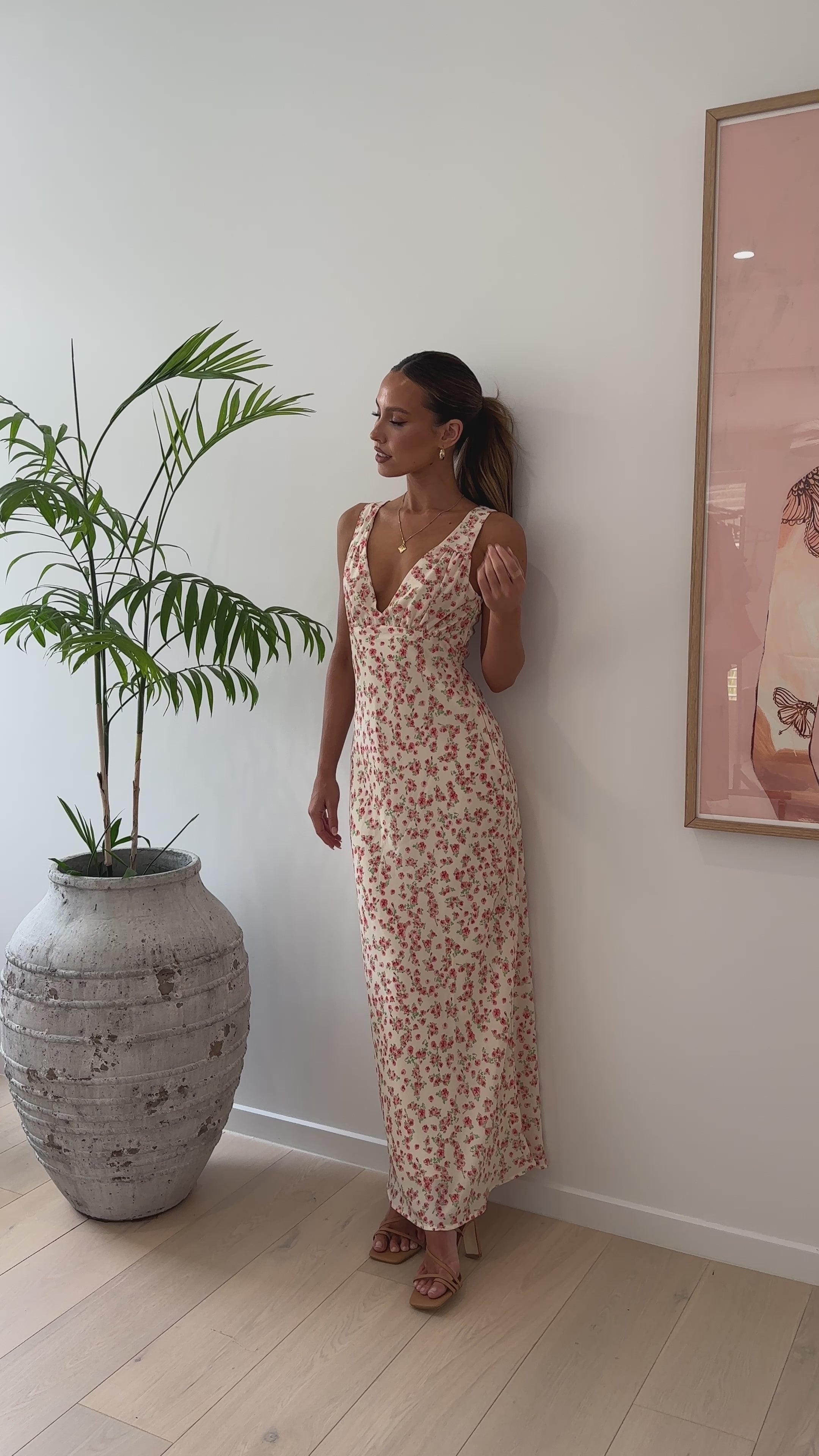 Andy Maxi Dress - Pink Floral - Billy J