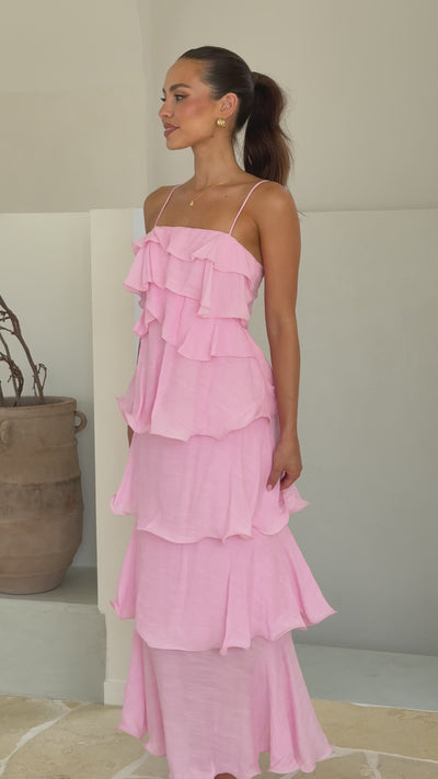 Load and play video in Gallery viewer, Brookie Maxi Dress - Pink - Billy J
