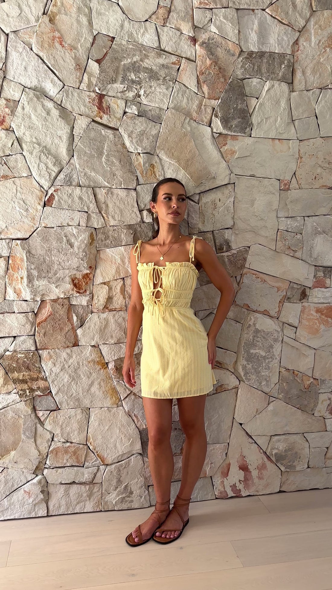 Francesca Mini Dress - Yellow - Billy J