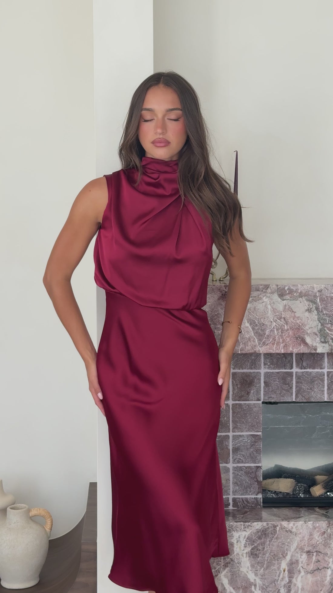 Esther Maxi Dress - Wine - Billy J