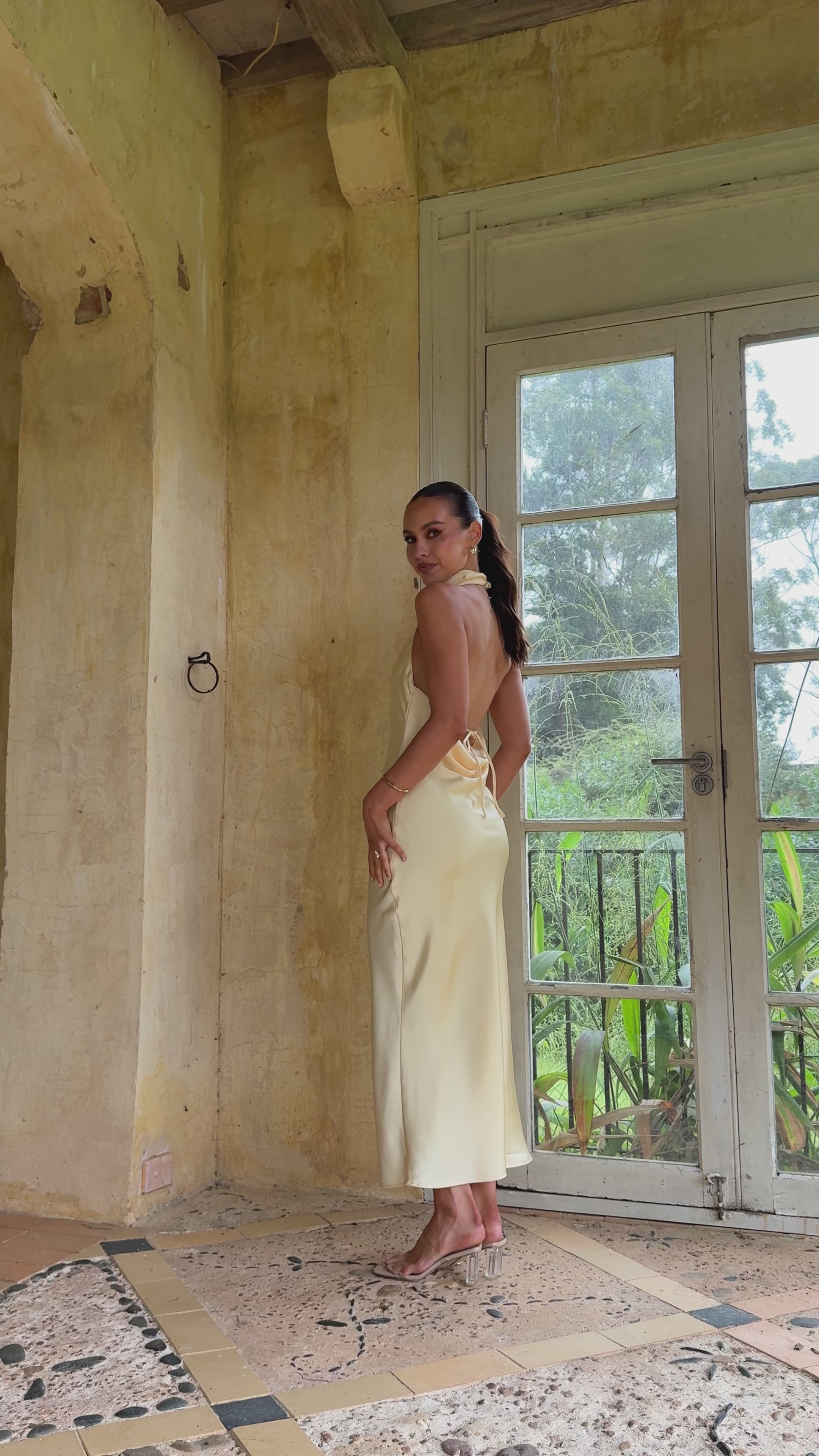 Load video: Rina Midi Dress - Yellow - Billy J