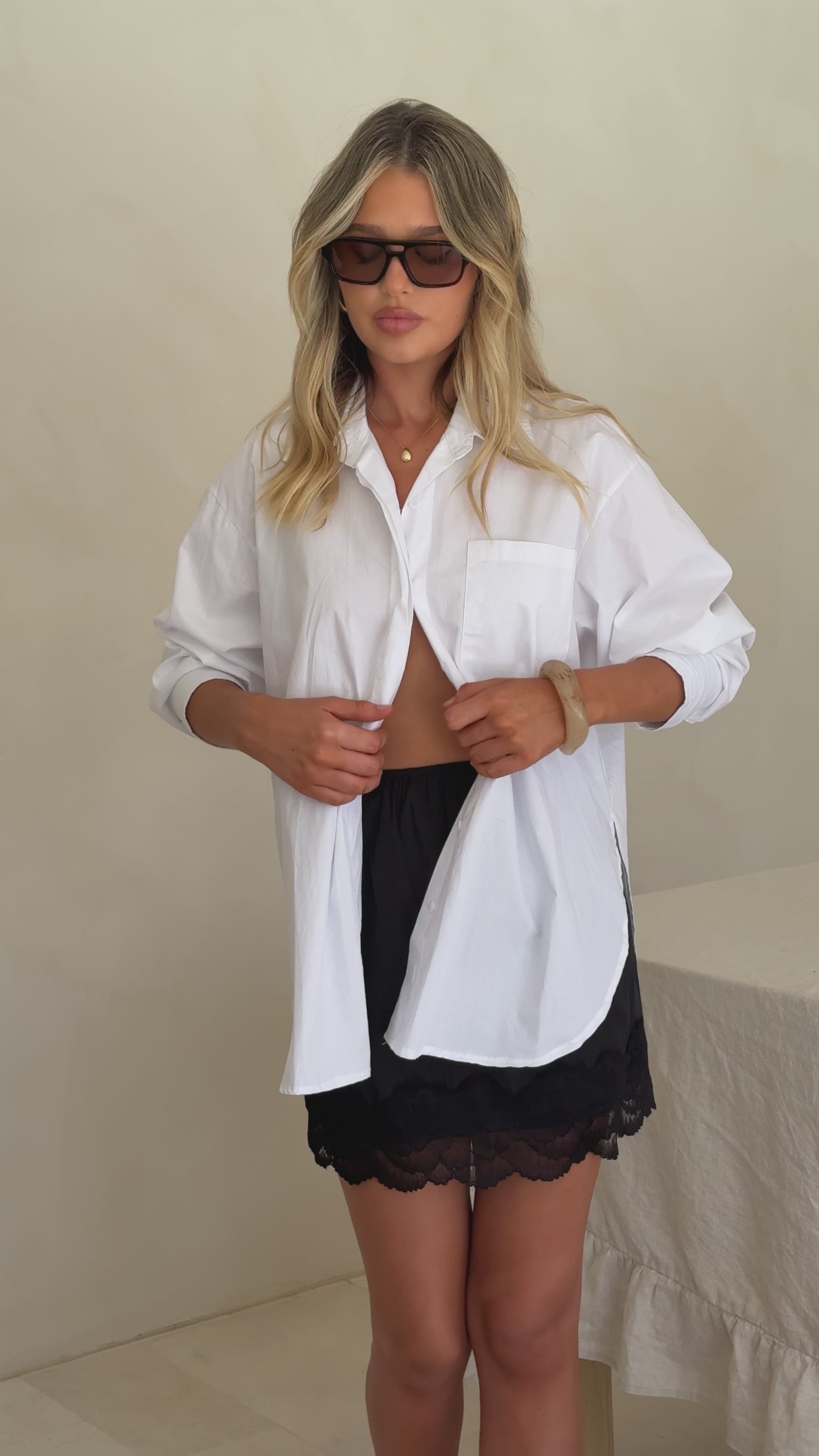 Load video: Davonne Lace Mini Skirt - Black - Billy J