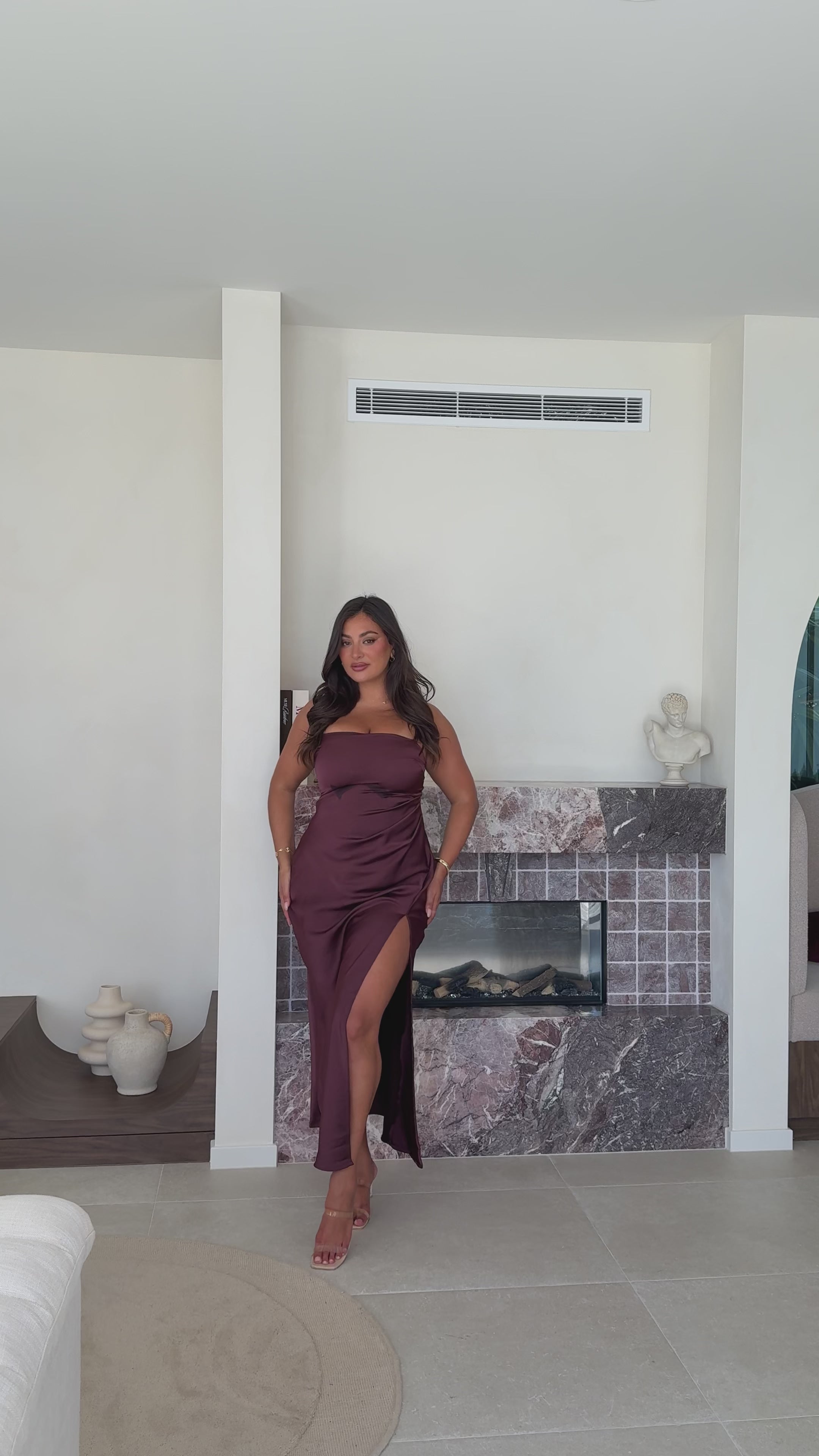 Load video: Ilana Maxi Dress - Chocolate - Billy J