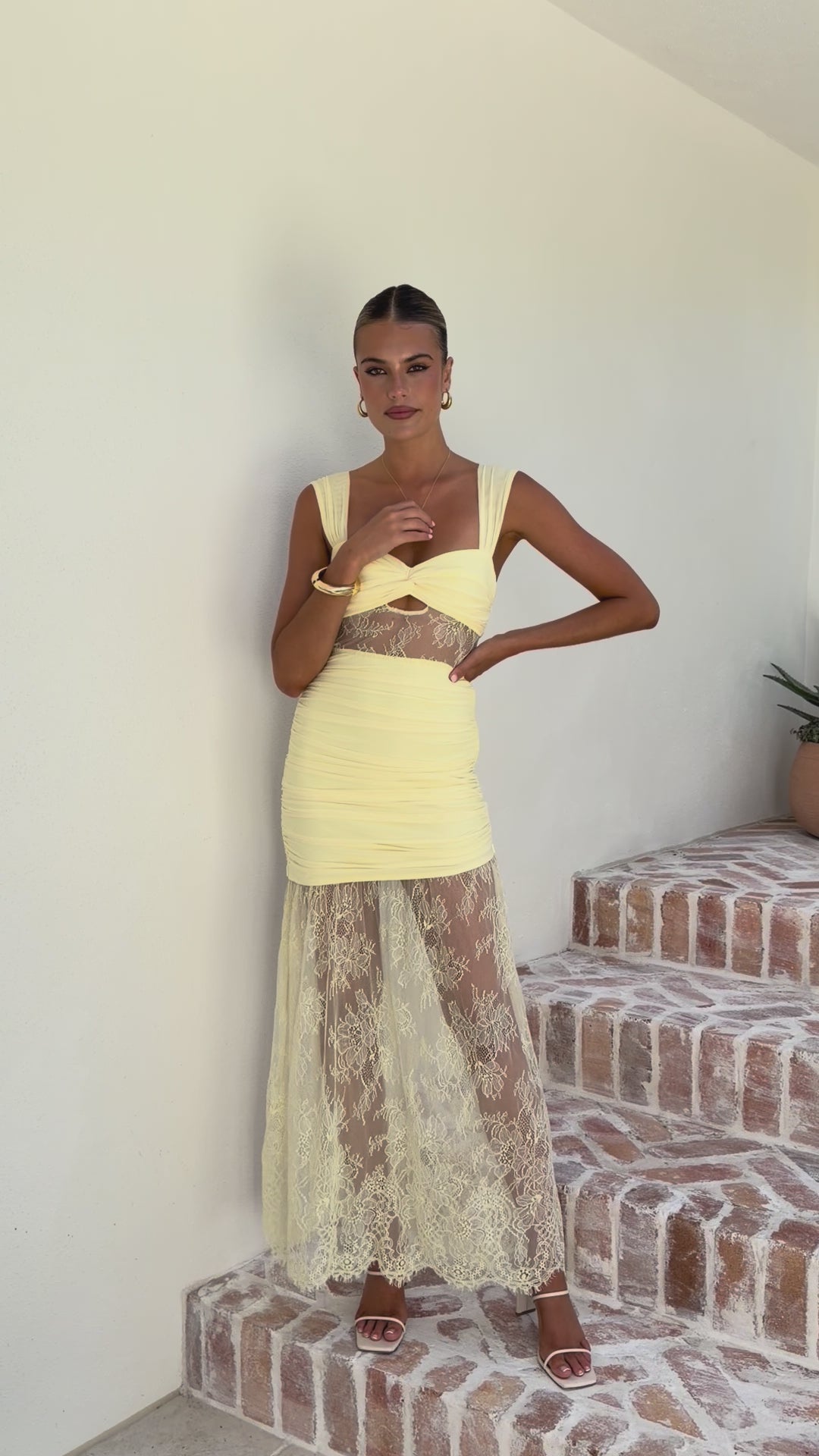 Load video: Zurina Maxi Dress - Yellow - Billy J