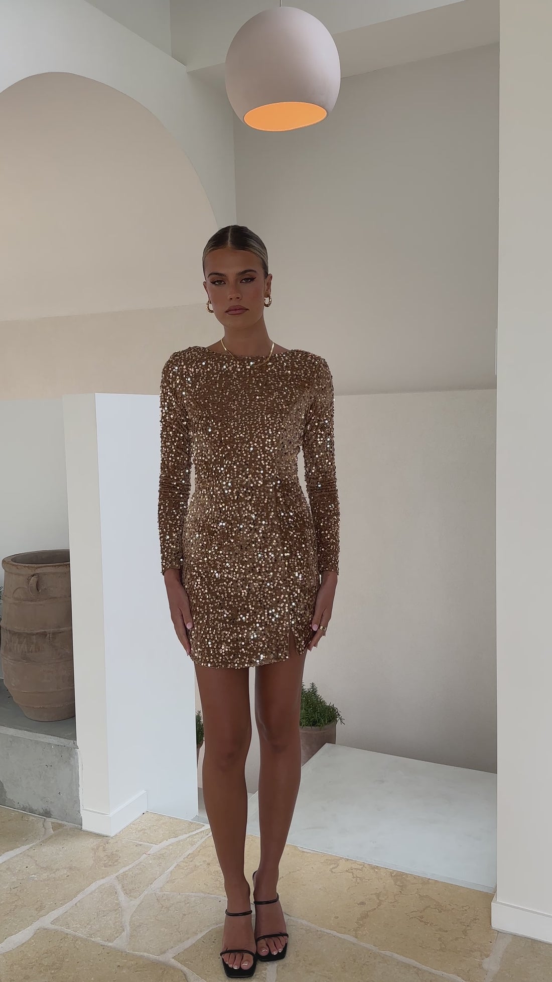 Felicia Mini Dress - Gold - Billy J
