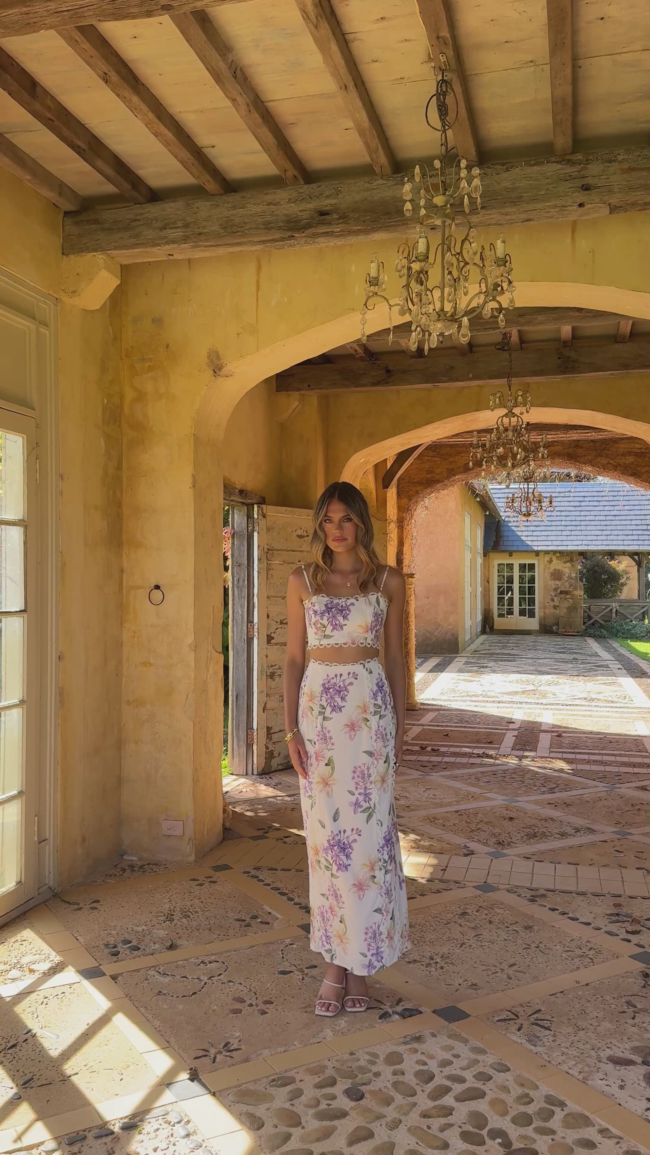 Load video: Kiva Maxi Skirt - Botanical Bloom - Billy J