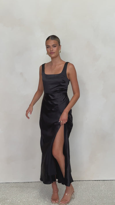 Load and play video in Gallery viewer, Alaria Maxi Dress - Black - Billy J
