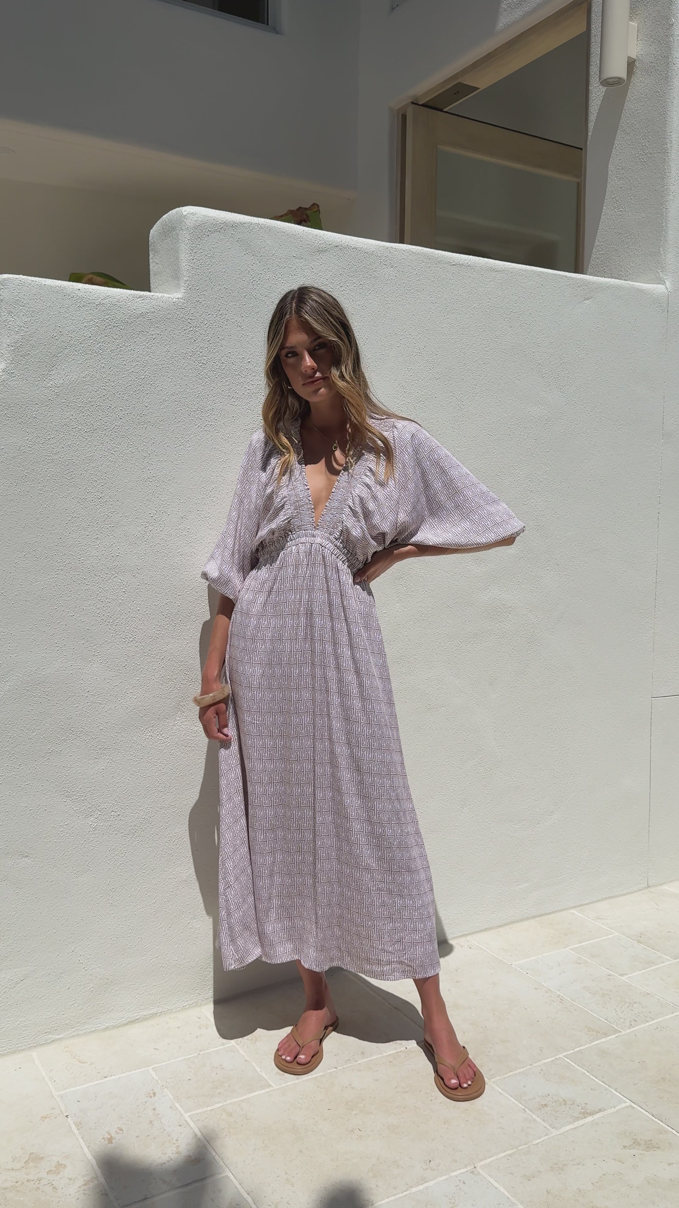 Load video: Camille Midi Dress - Atlas Print - Billy J