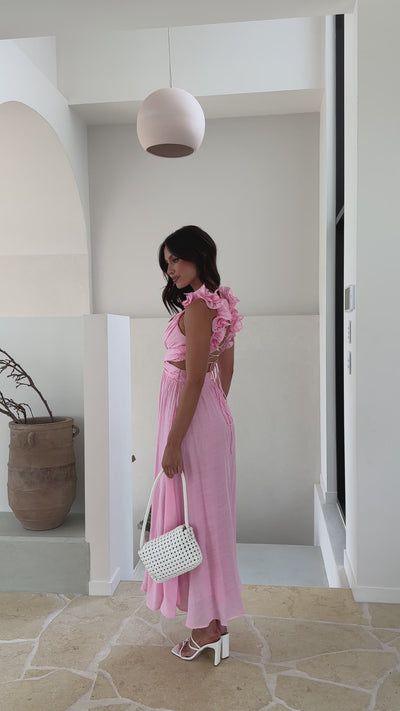 Load and play video in Gallery viewer, Galilhai Maxi Dress - Pink - Billy J
