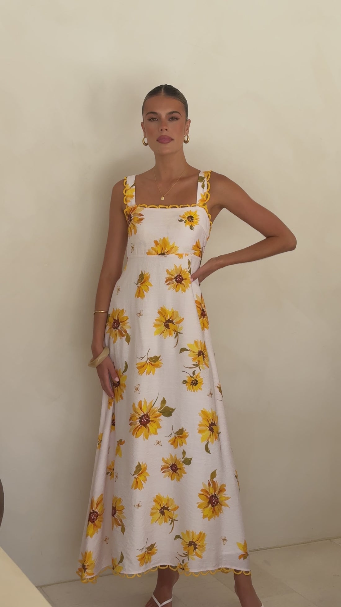 Milani Maxi Dress - Sunflower Print - Billy J