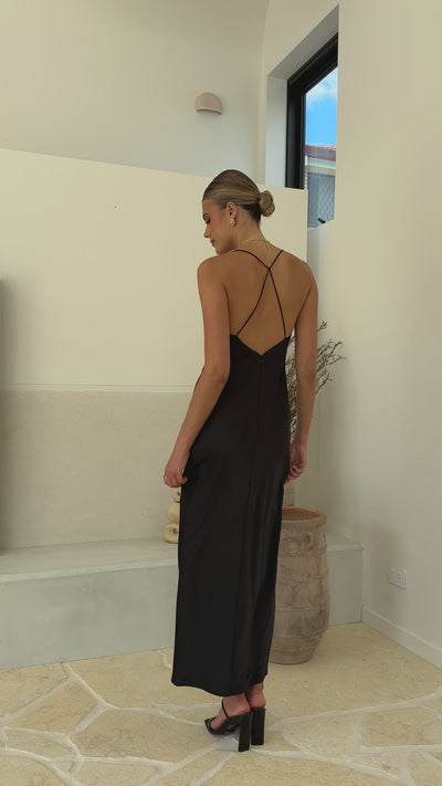 Load and play video in Gallery viewer, Ember Maxi Dress - Black - Billy J
