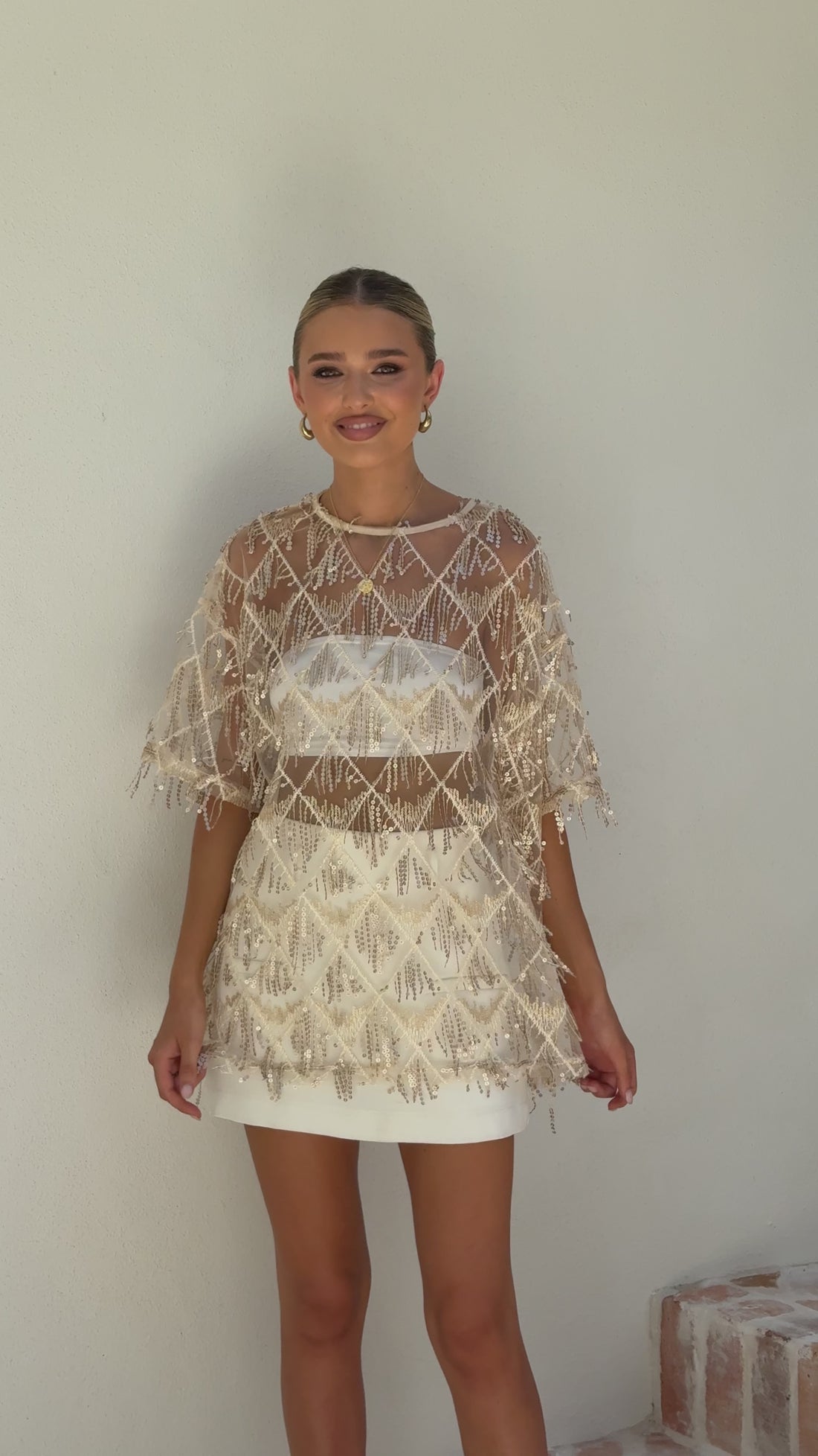 Lira Sequin Tee - Gold - Billy J