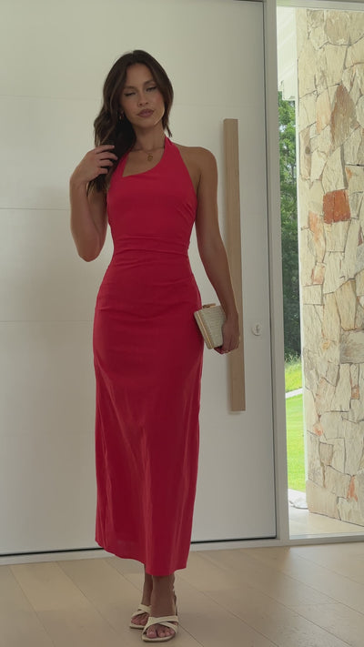 Load and play video in Gallery viewer, Casey Maxi Dress - Red - Billy J
