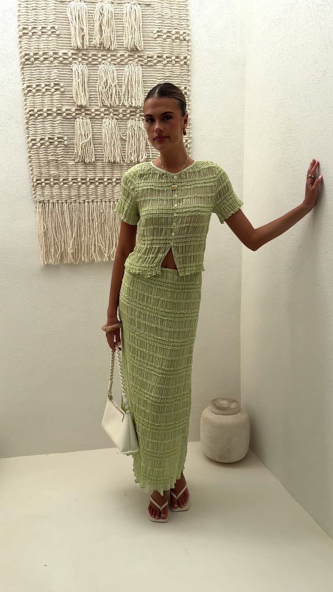 Maisie Maxi Skirt - Matcha - Billy J