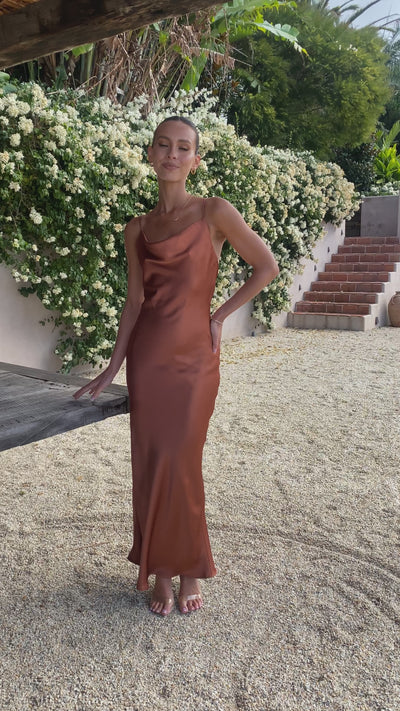 Load and play video in Gallery viewer, Willow Maxi Dress - Copper - Billy J
