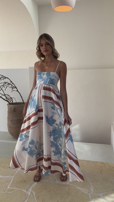 Load and play video in Gallery viewer, Kaethe Maxi Dress - Amore Print - Billy J
