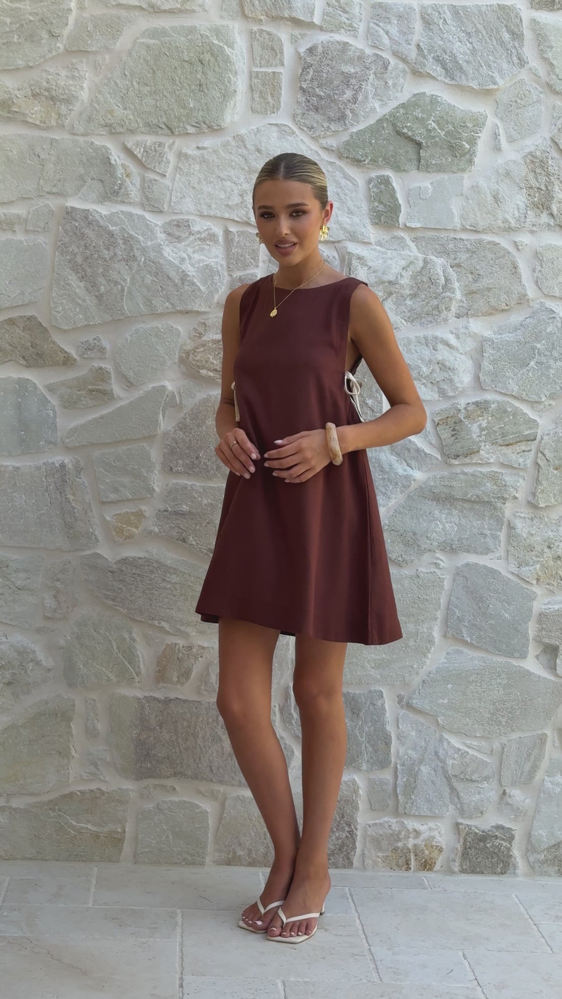 Tashia Mini Dress - Chocolate - Billy J