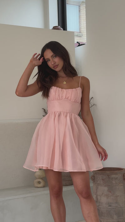 Load and play video in Gallery viewer, Ciele Mini Dress - Pink - Billy J
