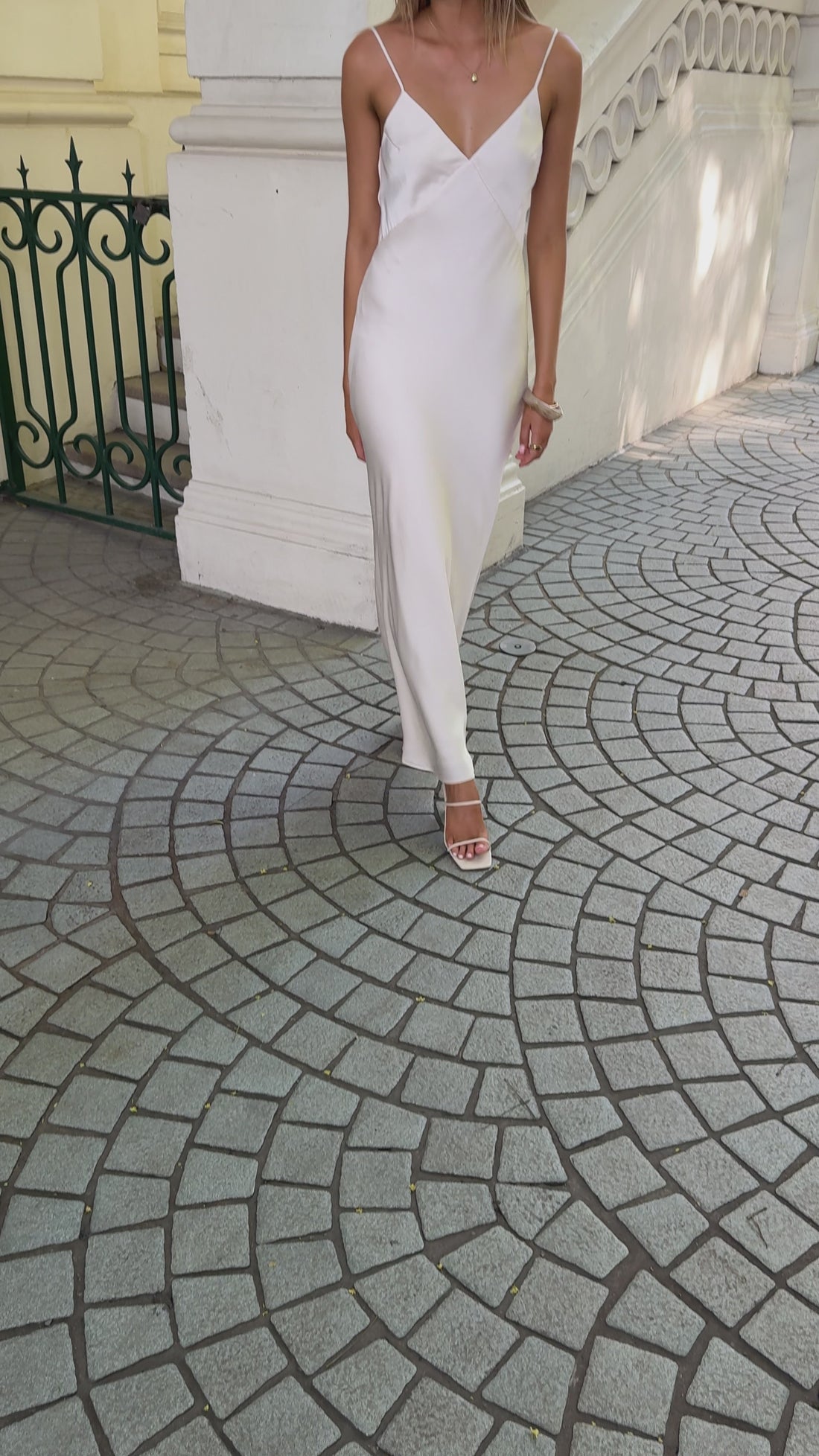 Harper Thin Strap Maxi Dress - Ivory - Billy J