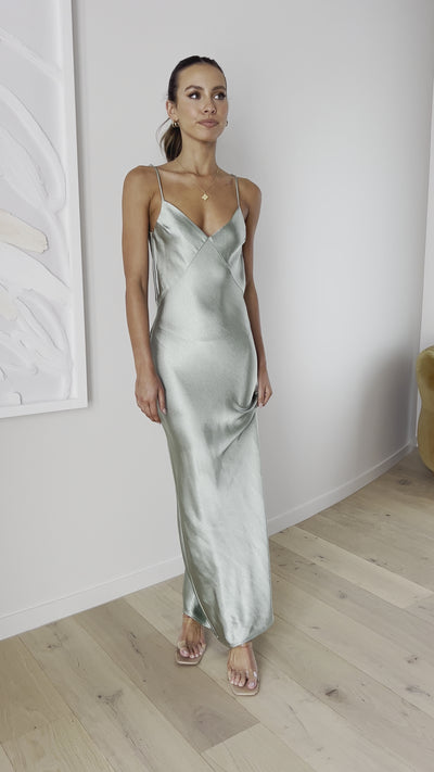 Load and play video in Gallery viewer, Gisella Maxi Dress - Sage - Billy J
