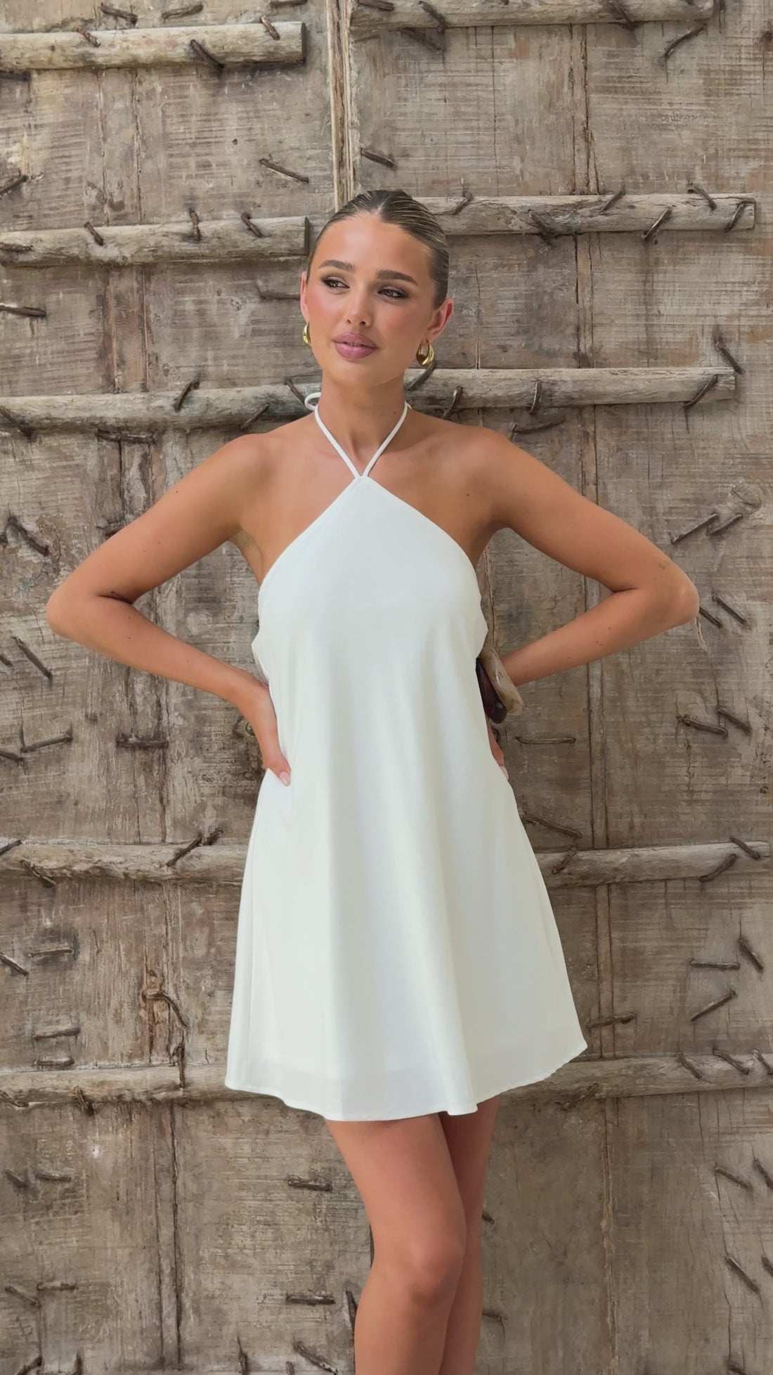 Alita Mini Dress - White - Billy J